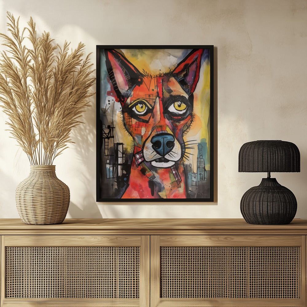 El perro de color  ·  cuadro de decoración