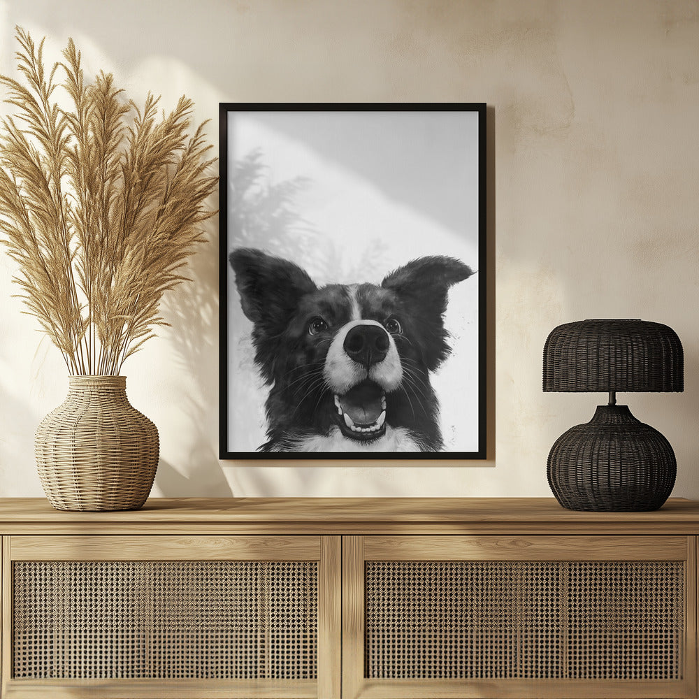 Mirada alegre de un perro  ·  cuadro de decoración