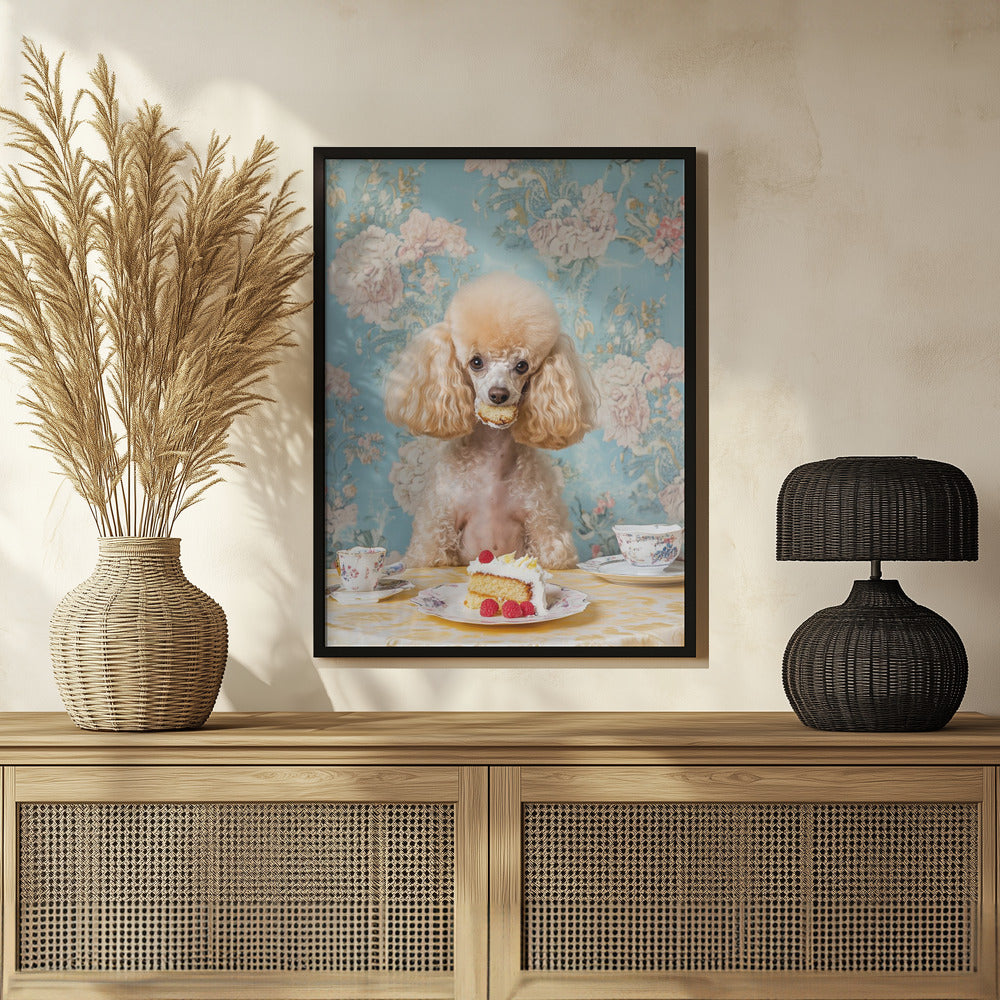 El caniche amante de los pasteles  ·  cuadro de decoración