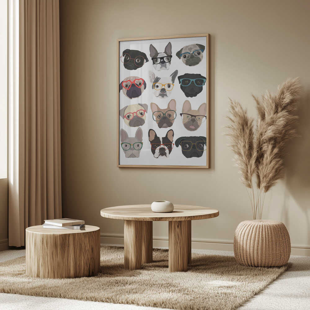 Pugs con gafas  ·  cuadro de decoración
