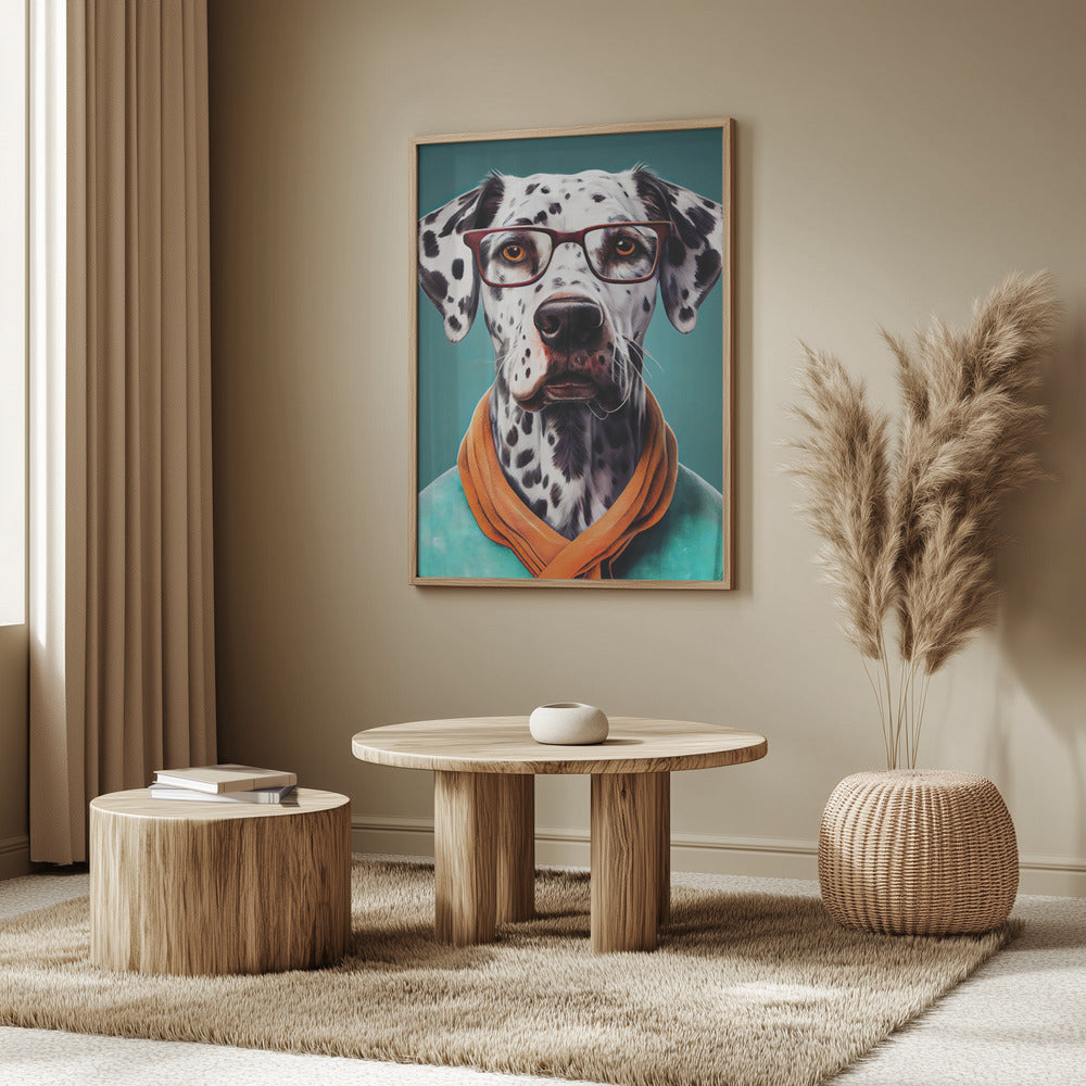 Perro dálmata con bufanda  ·  cuadro de decoración
