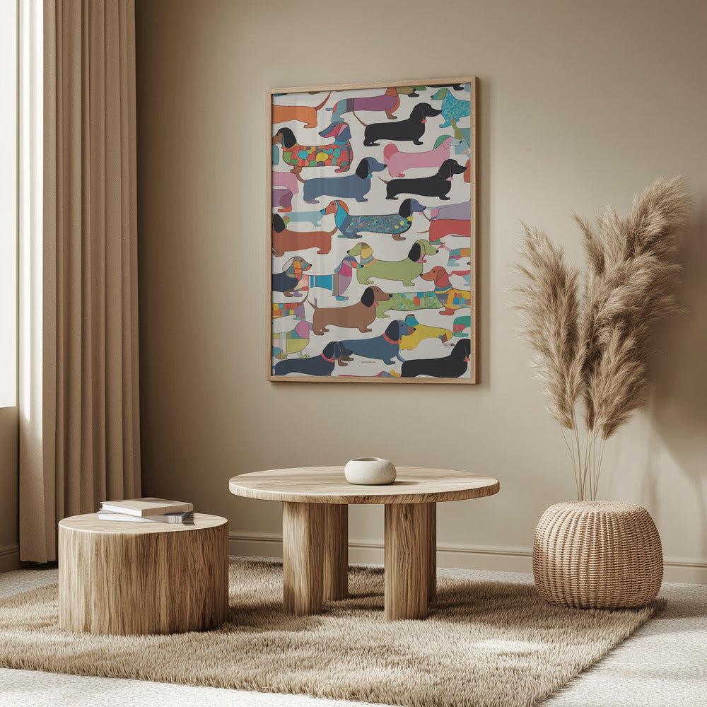 Teckels multicolores  ·  cuadro de decoración