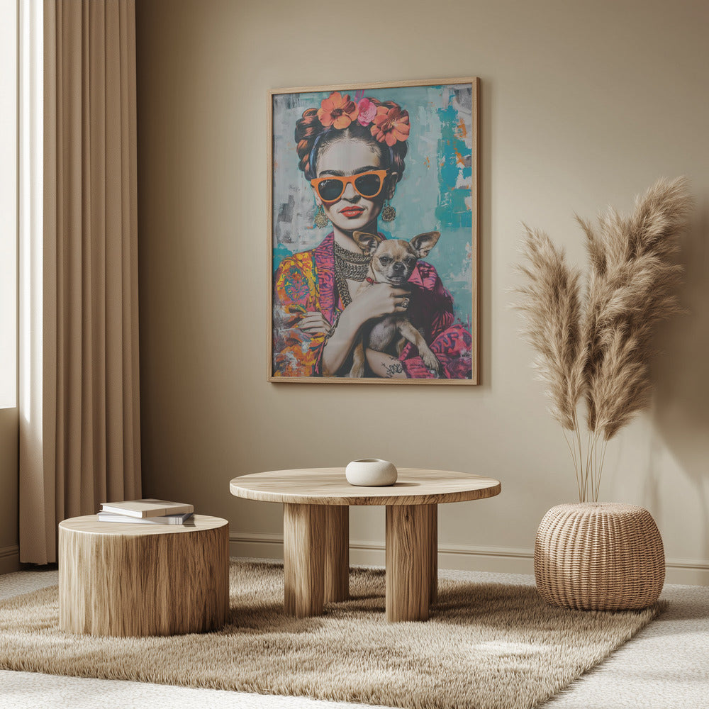Frida Chihuahua  ·  cuadro de decoración