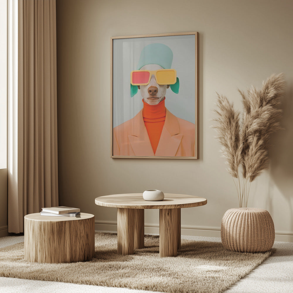 Retrato surrealista de perro humano 2  ·  cuadro de decoración