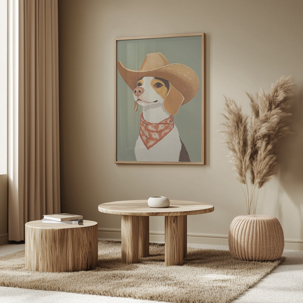 Perro Beagle Vaquero  ·  cuadro de decoración