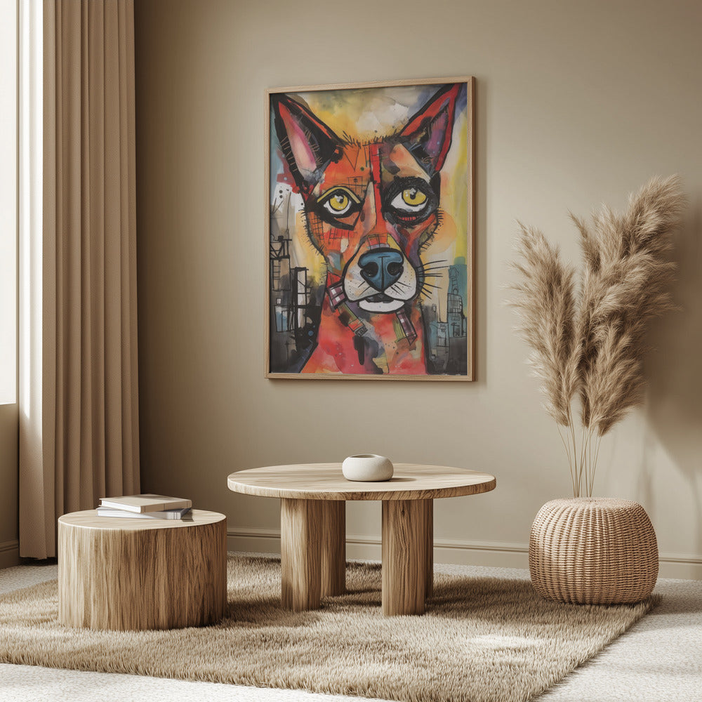 El perro de color  ·  cuadro de decoración