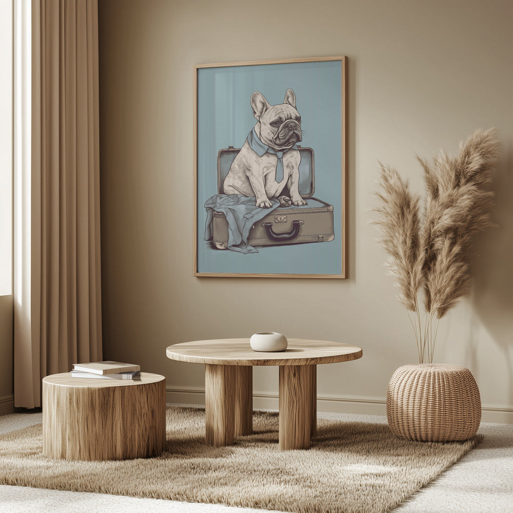 El perro francés quiere viajar ·  cuadro de decoración