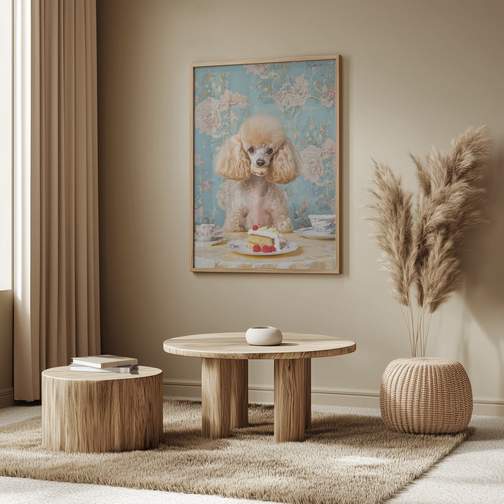 El caniche amante de los pasteles  ·  cuadro de decoración