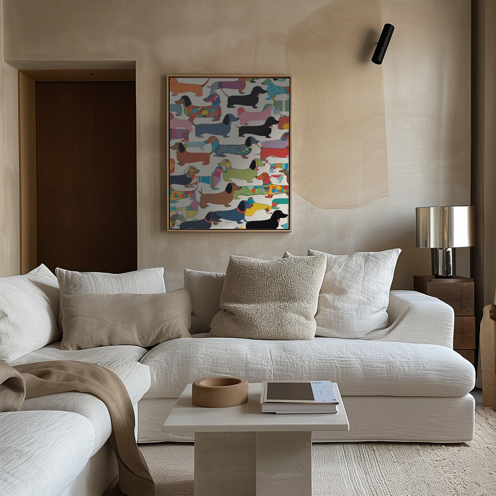 Teckels multicolores  ·  cuadro de decoración