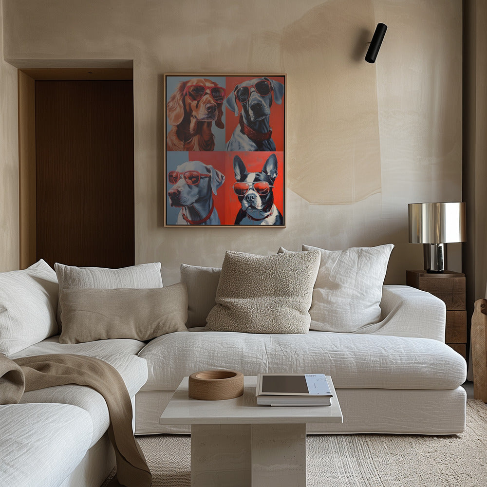 Perros en sombras  ·  cuadro de decoración