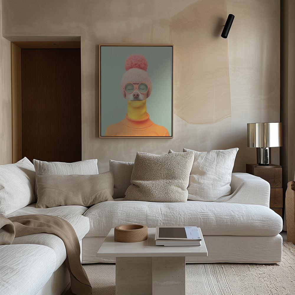 Retrato surrealista de perro humano 1  ·  cuadro de decoración