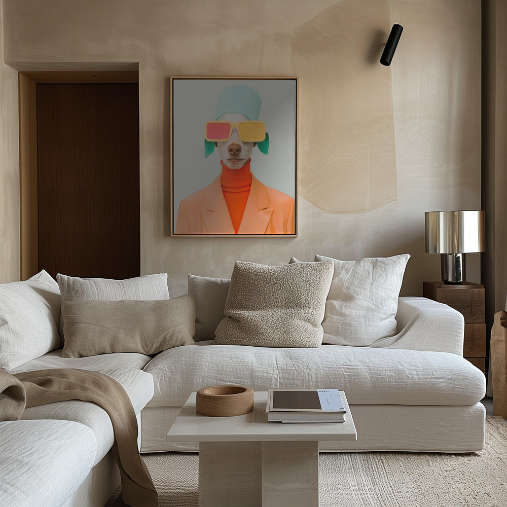 Retrato surrealista de perro humano 2  ·  cuadro de decoración