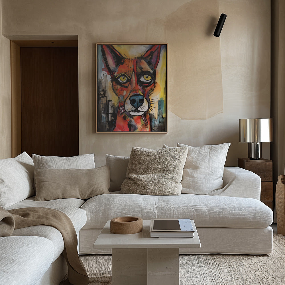 El perro de color  ·  cuadro de decoración