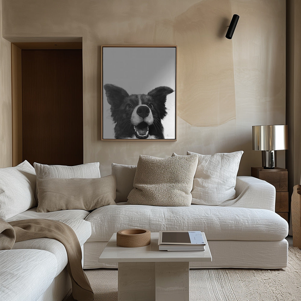 Mirada alegre de un perro  ·  cuadro de decoración