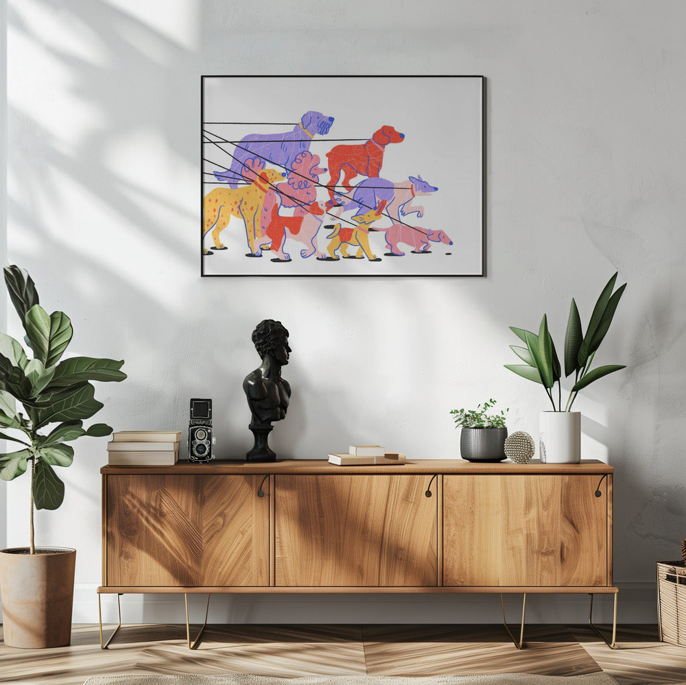 Pasear perros  ·  cuadro de decoración