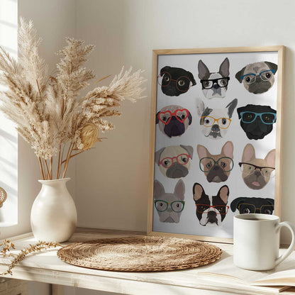 Pugs con gafas  ·  cuadro de decoración
