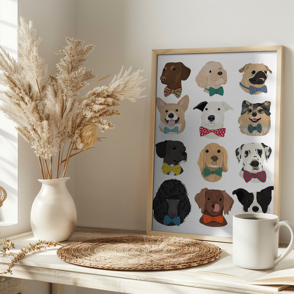 Perros con pajaritas  ·  cuadro de decoración