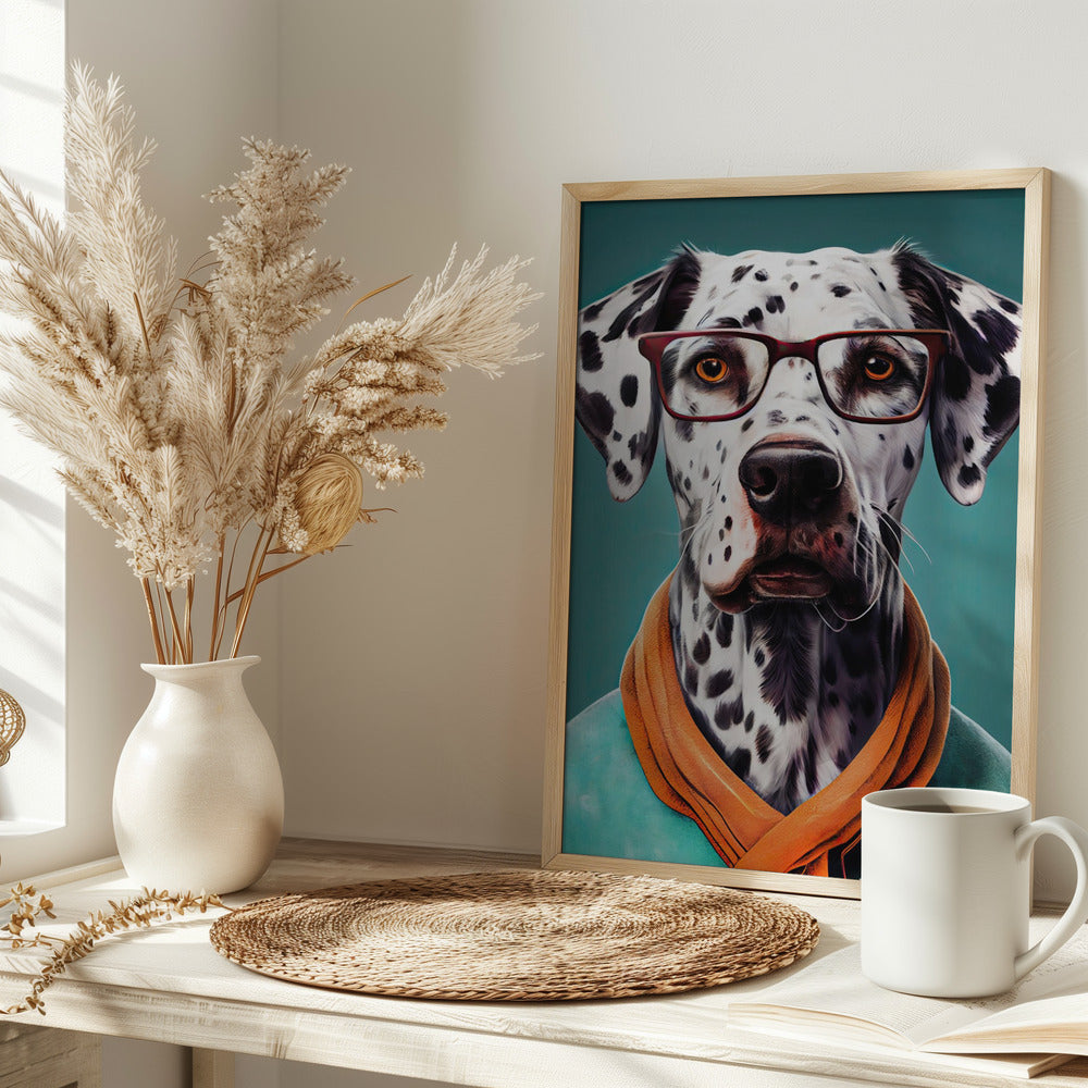 Perro dálmata con bufanda  ·  cuadro de decoración