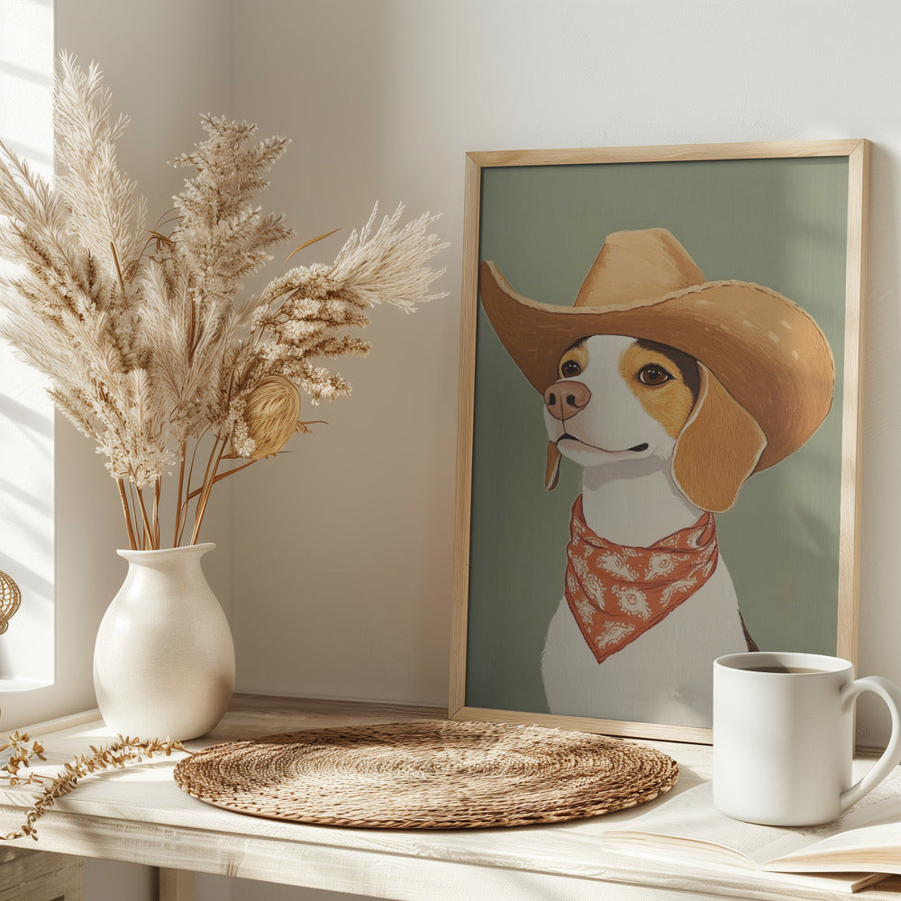 Perro Beagle Vaquero  ·  cuadro de decoración