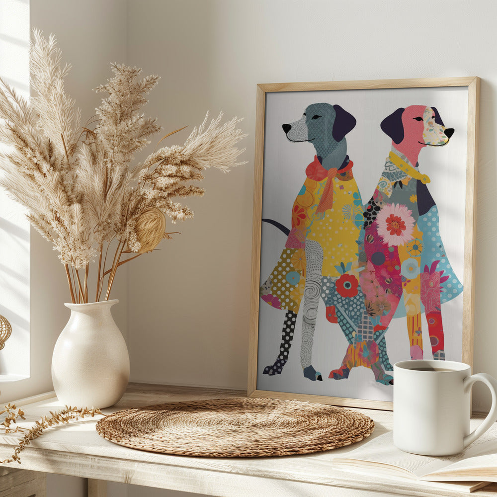 Perros coloridos  ·  cuadro de decoración