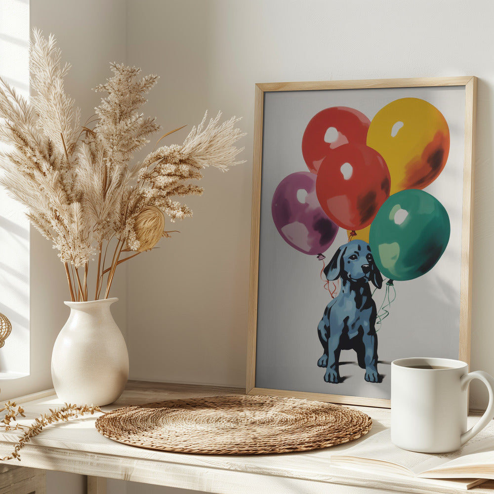 Dog with Balloons 2 · Decoration Picture