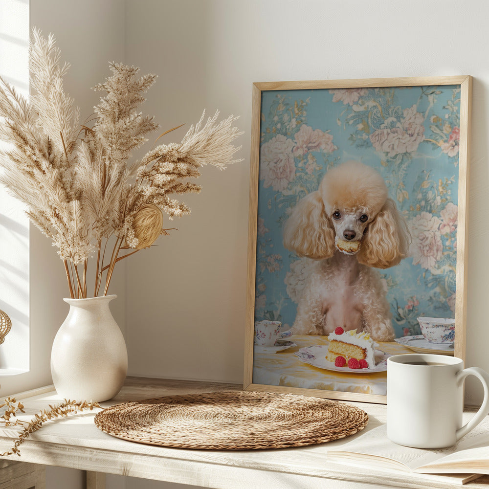 El caniche amante de los pasteles  ·  cuadro de decoración