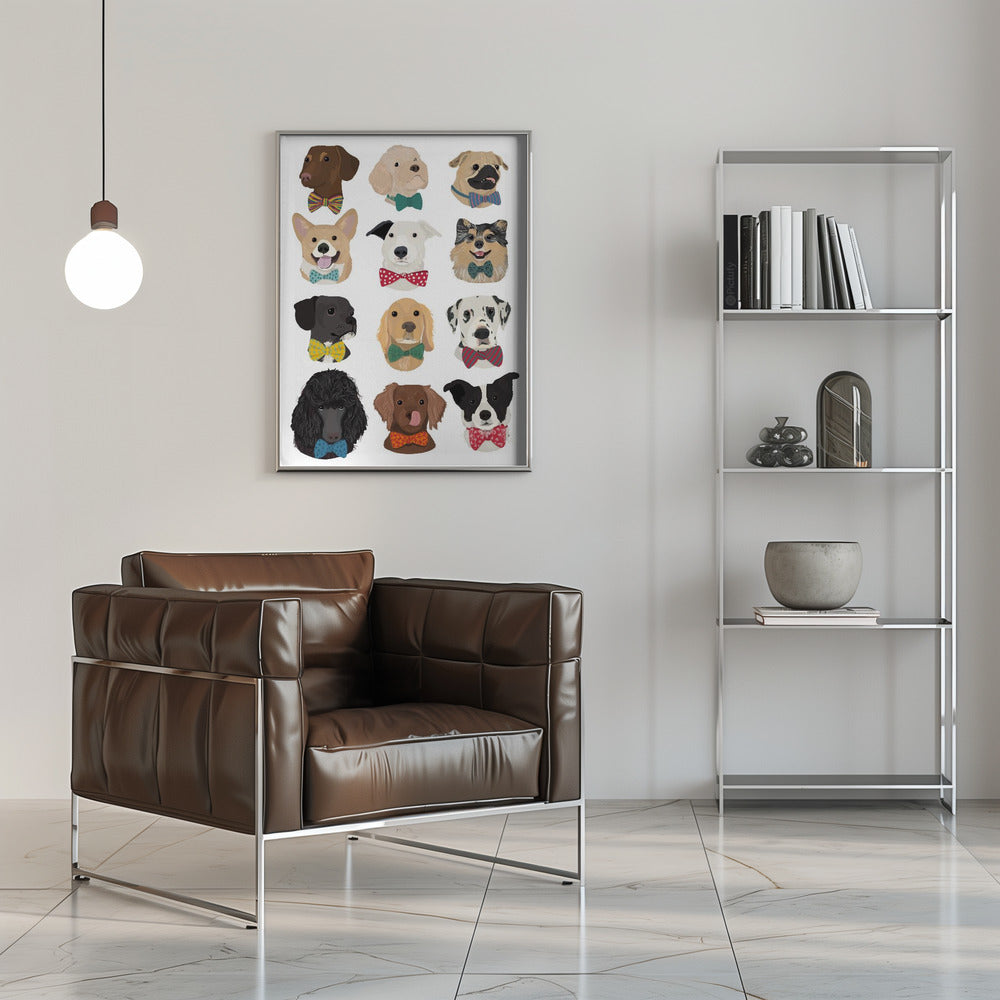 Perros con pajaritas  ·  cuadro de decoración