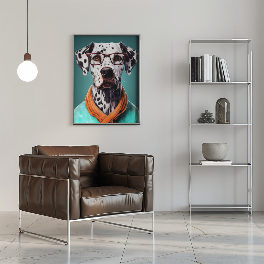 Perro dálmata con bufanda  ·  cuadro de decoración