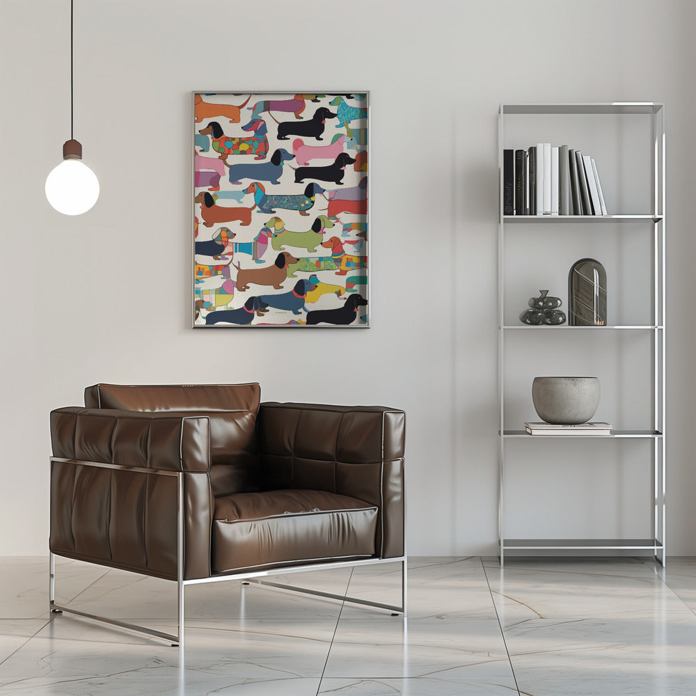 Teckels multicolores  ·  cuadro de decoración