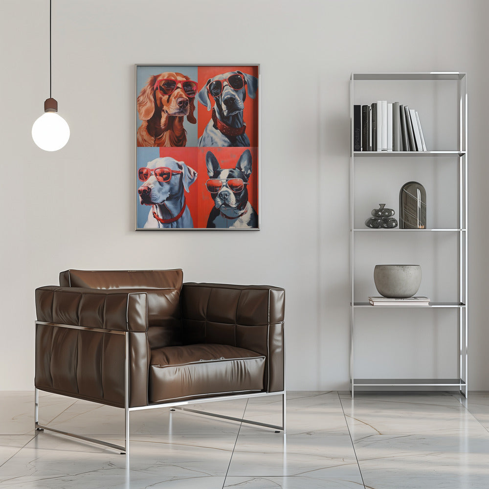 Perros en sombras  ·  cuadro de decoración