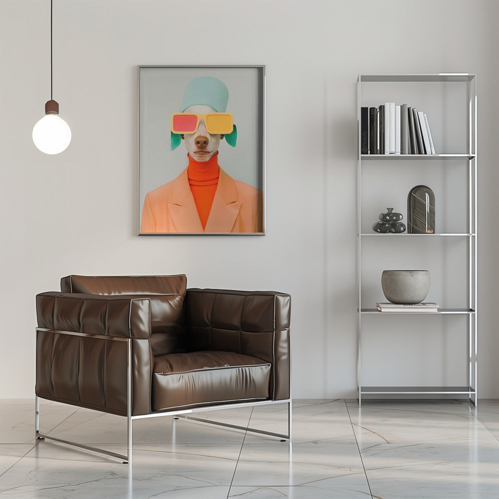 Retrato surrealista de perro humano 2  ·  cuadro de decoración