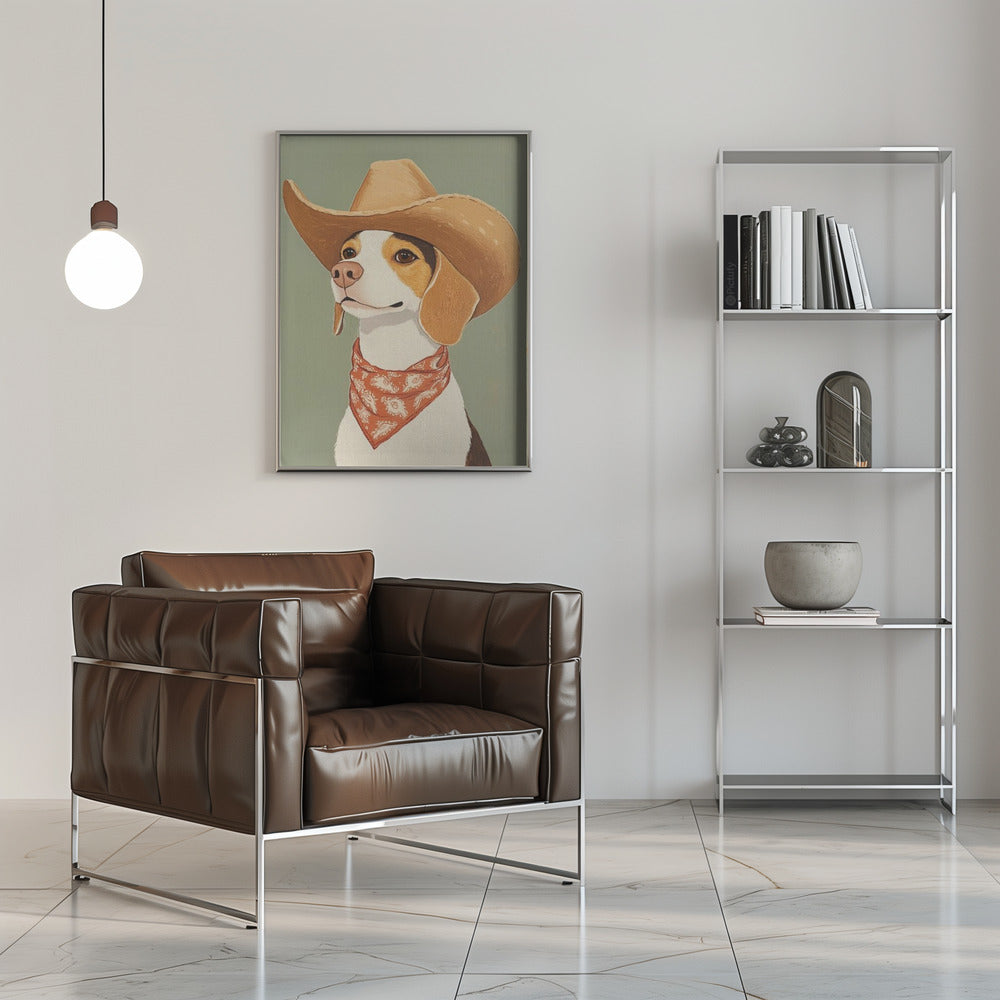 Perro Beagle Vaquero  ·  cuadro de decoración