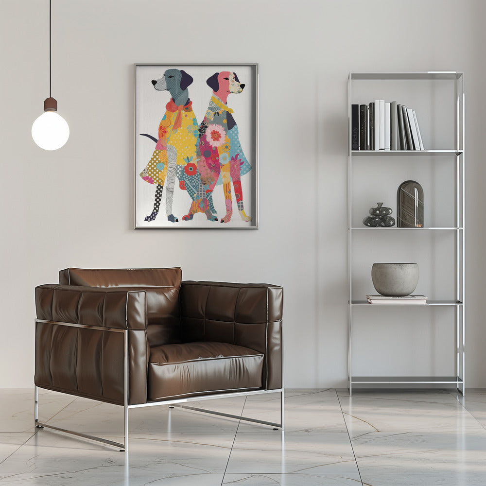 Perros coloridos  ·  cuadro de decoración