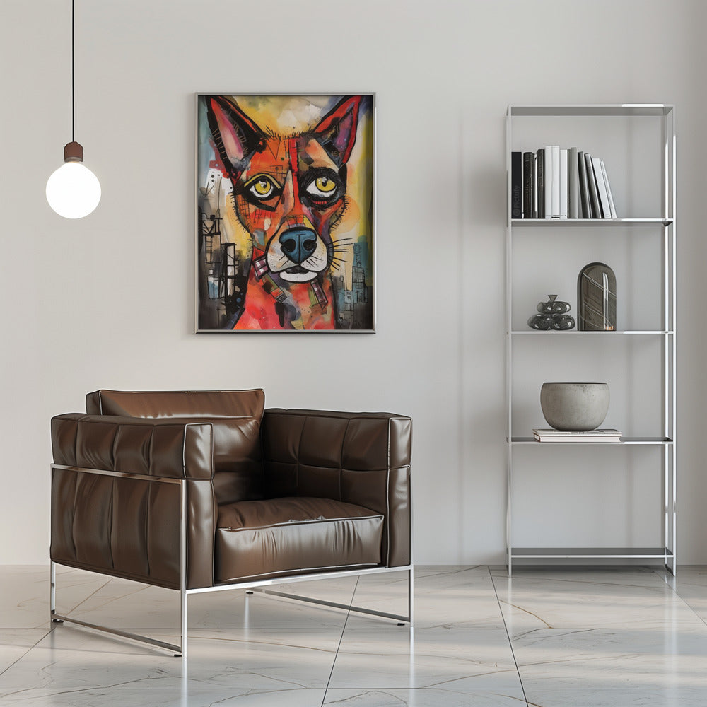 El perro de color  ·  cuadro de decoración