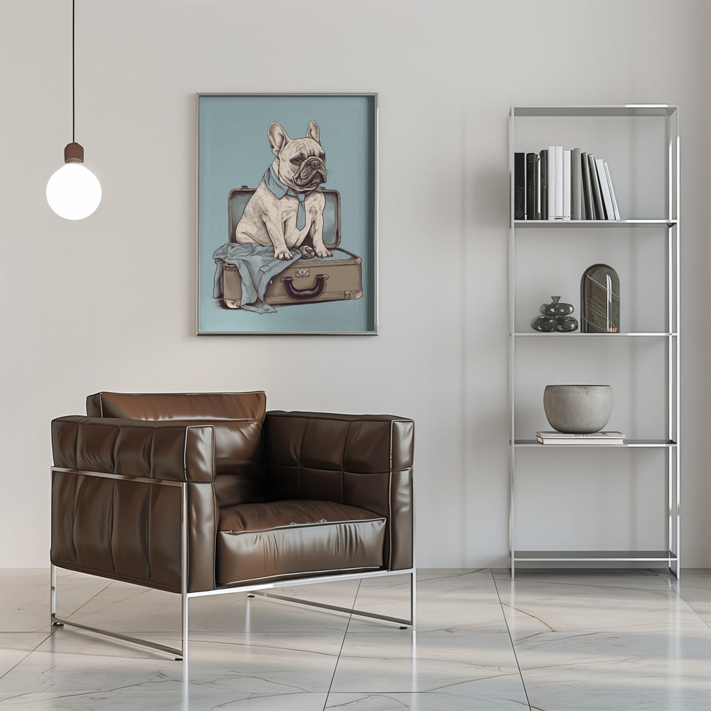 El perro francés quiere viajar ·  cuadro de decoración