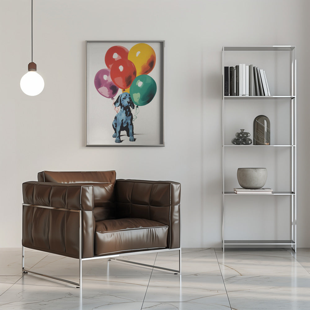 Dog with Balloons 2 · Decoration Picture