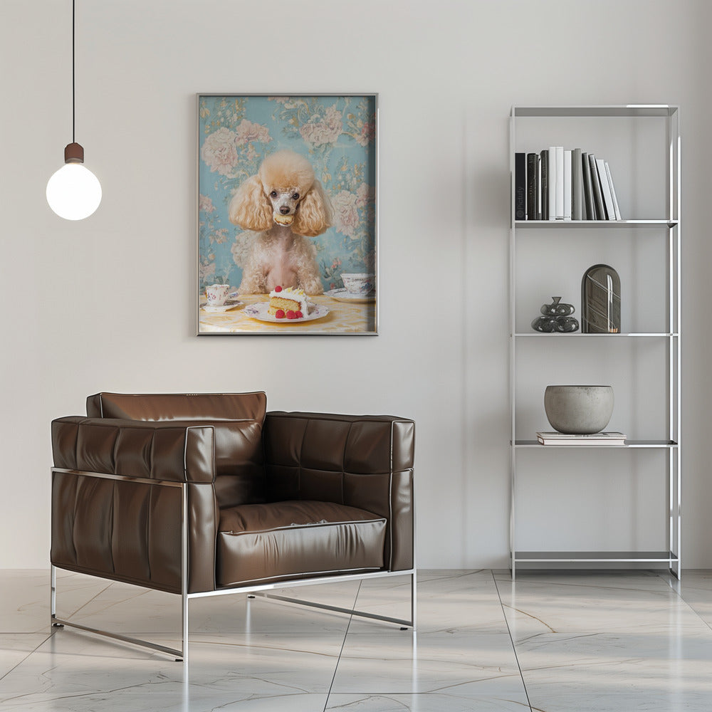 El caniche amante de los pasteles  ·  cuadro de decoración