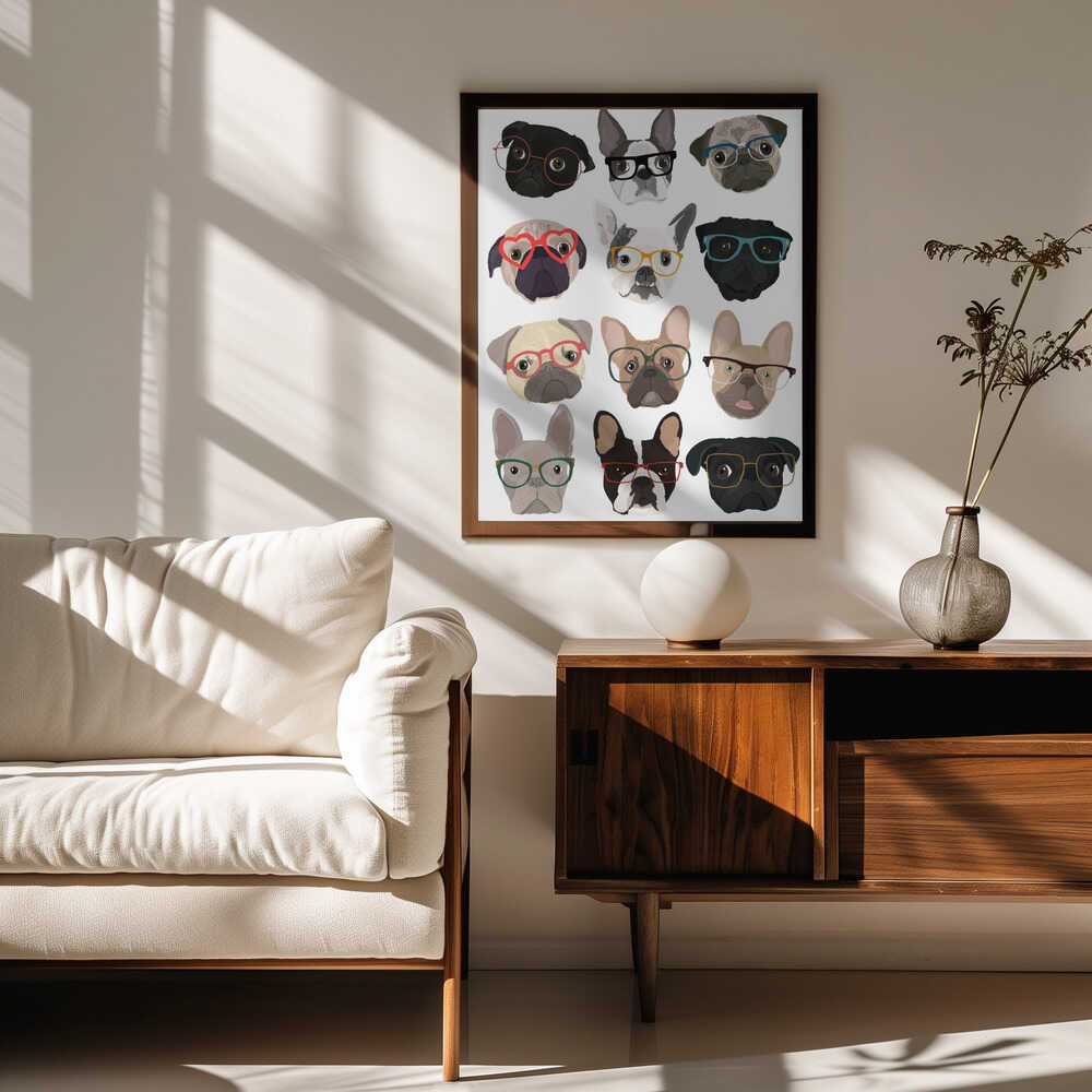 Pugs con gafas  ·  cuadro de decoración