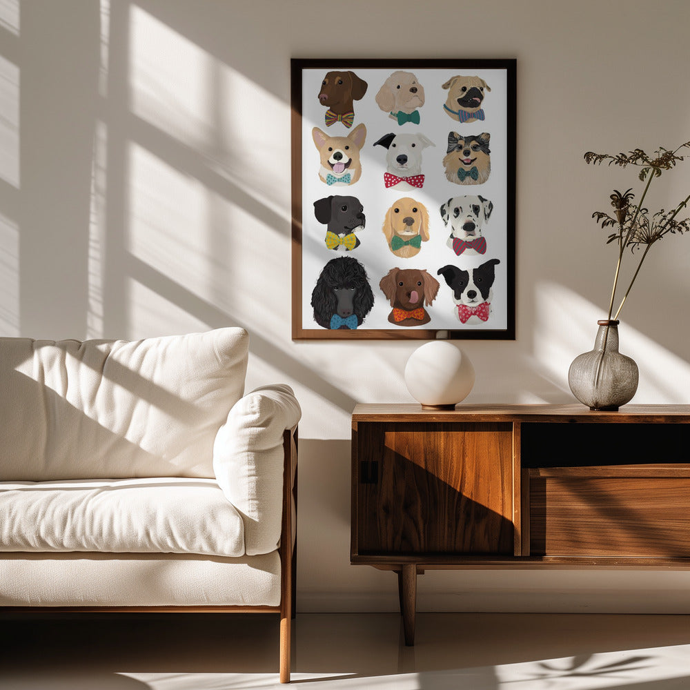 Perros con pajaritas  ·  cuadro de decoración
