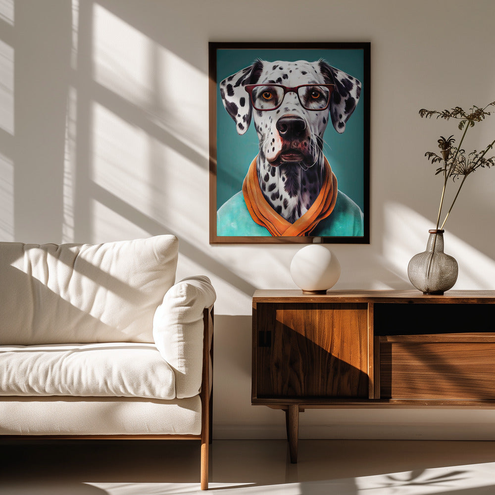 Perro dálmata con bufanda  ·  cuadro de decoración