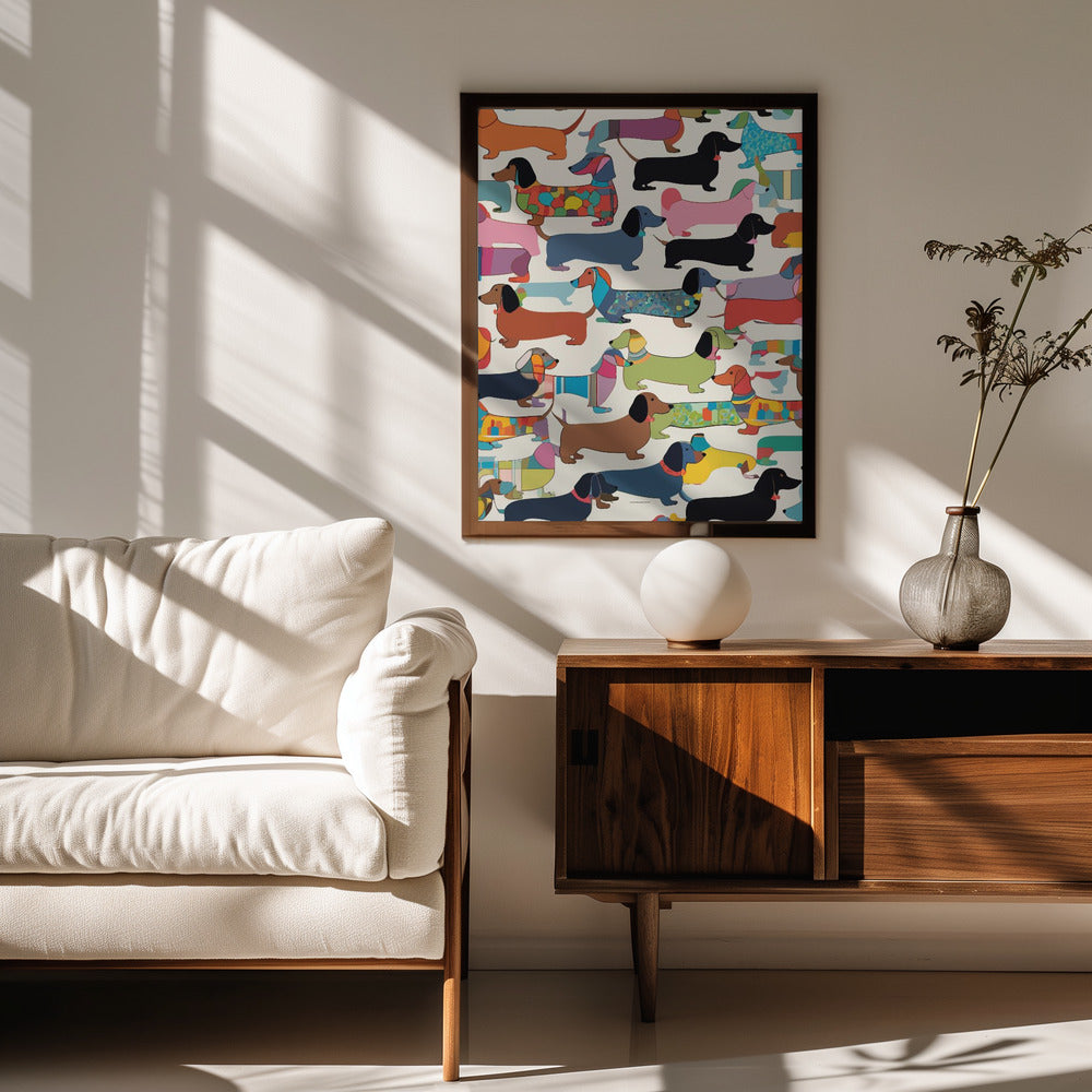 Teckels multicolores  ·  cuadro de decoración