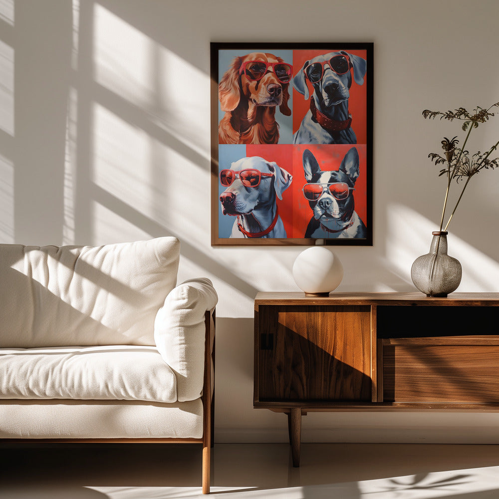 Perros en sombras  ·  cuadro de decoración