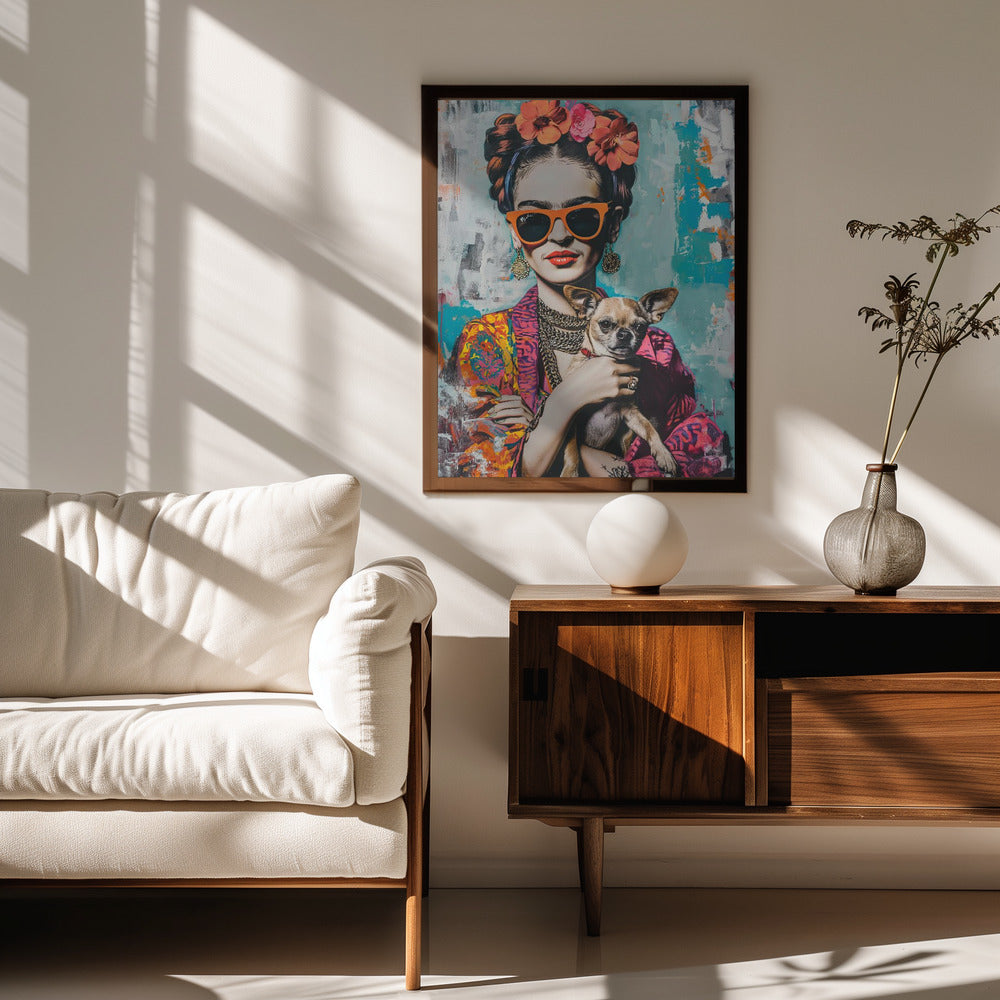 Frida Chihuahua  ·  cuadro de decoración