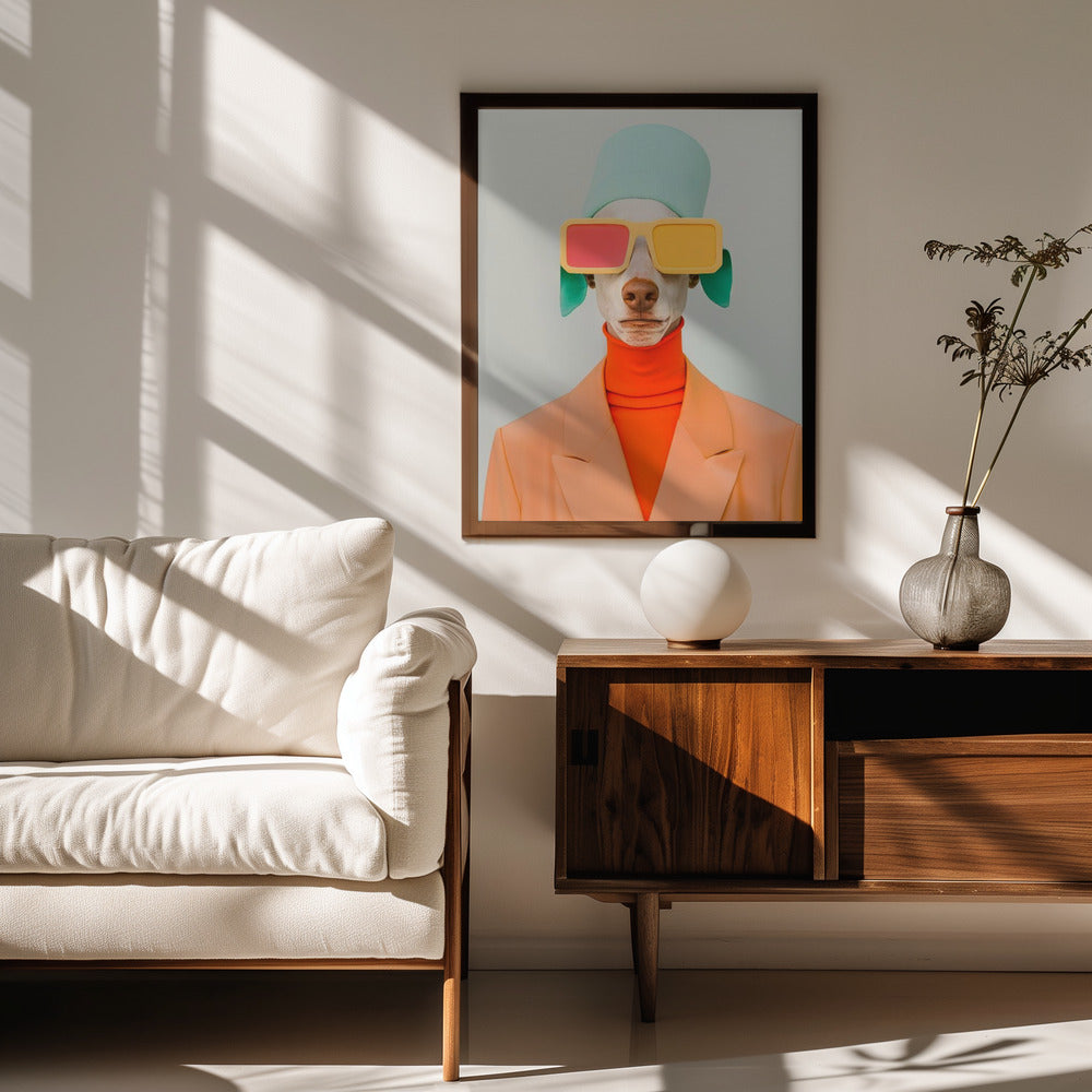 Retrato surrealista de perro humano 2  ·  cuadro de decoración