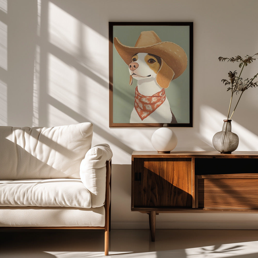Perro Beagle Vaquero  ·  cuadro de decoración