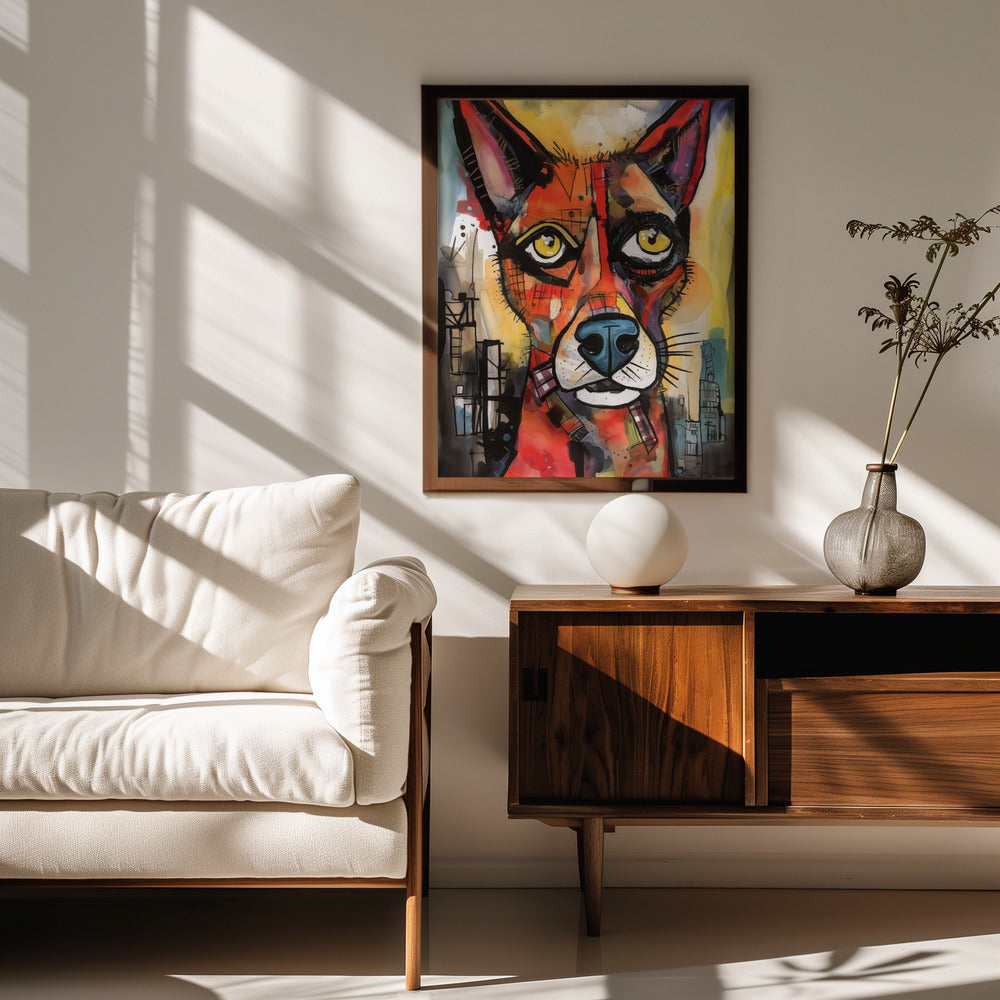 El perro de color  ·  cuadro de decoración