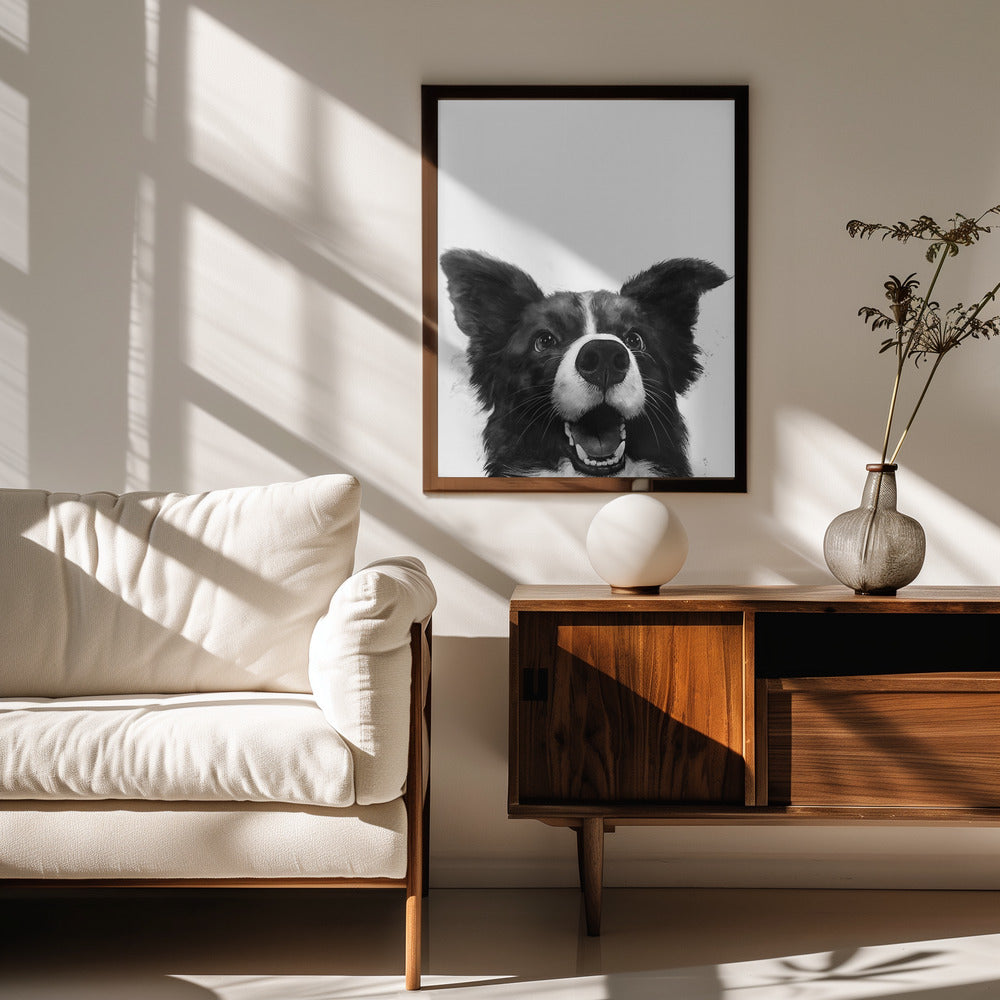 Mirada alegre de un perro  ·  cuadro de decoración