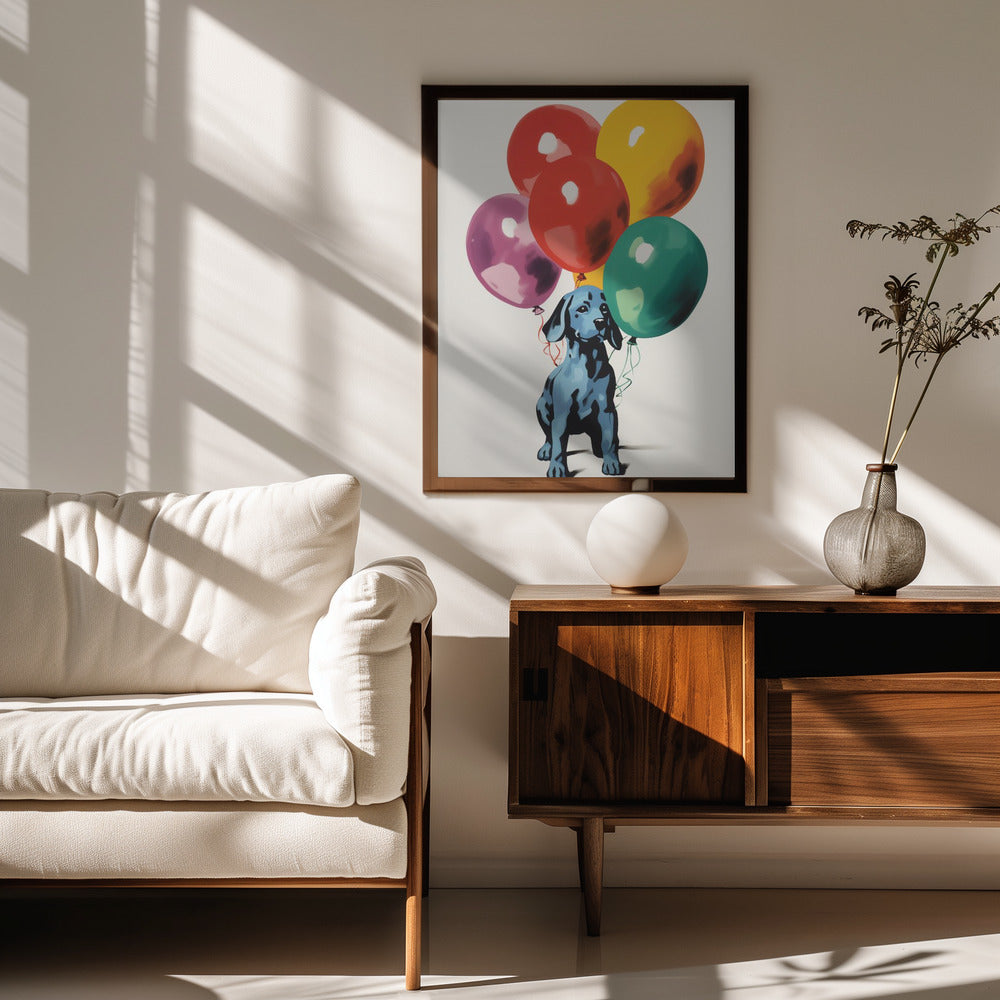 Dog with Balloons 2 · Decoration Picture