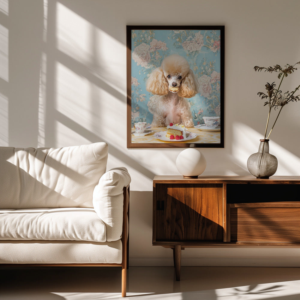 El caniche amante de los pasteles  ·  cuadro de decoración