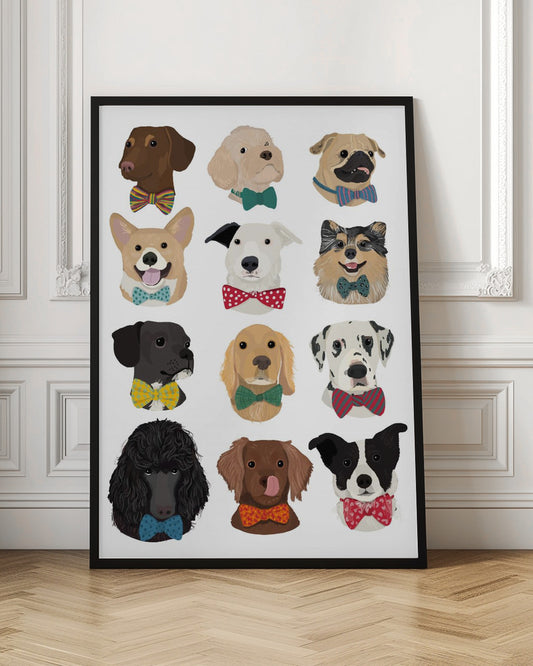 Perros con pajaritas  ·  cuadro de decoración
